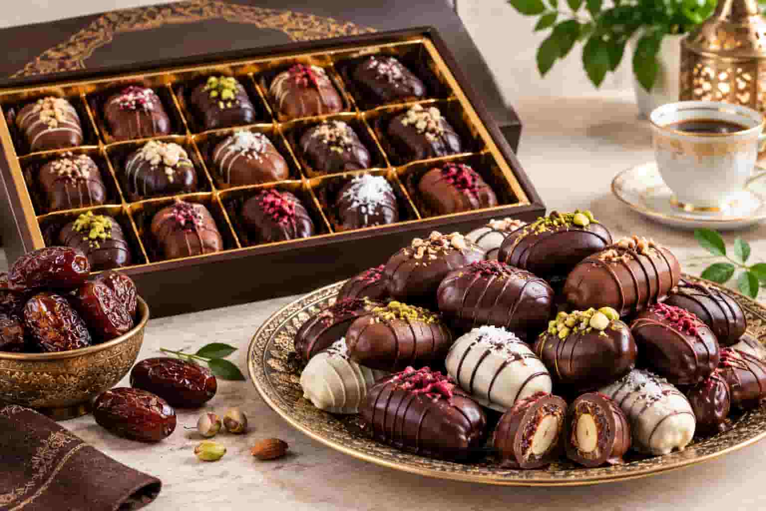 خرما شکلاتی روکش دار محصولی کاربردی برای بسته بندی خوراکی